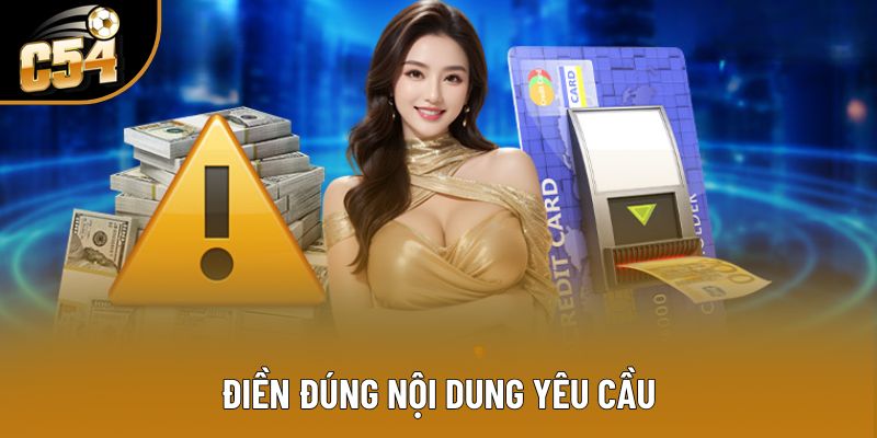 Điền đúng nội dung yêu cầu