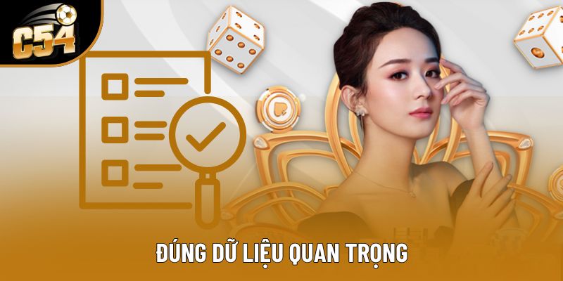 Đúng dữ liệu quan trọng